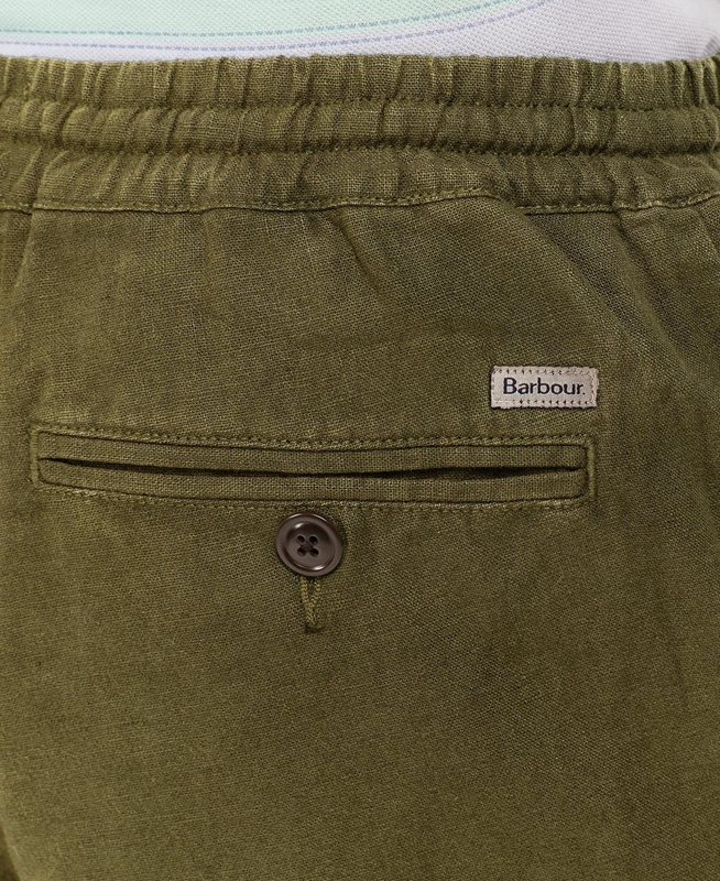 Pantalones Barbour Linen Algodon Mix Hombre Verdes | 093867-BZK