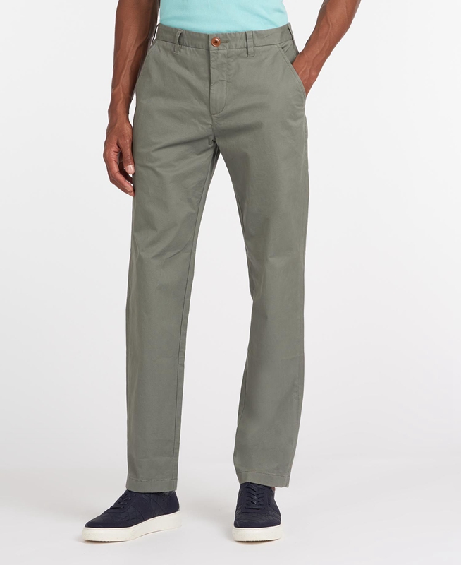 Pantalones Barbour Neuston Essential Chinos Hombre Verde Oliva | 194538-WQC