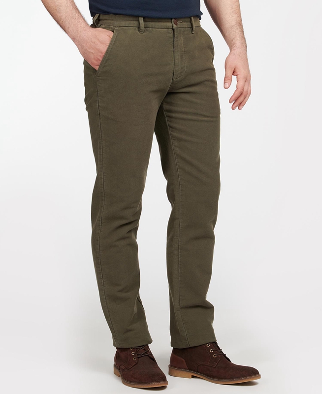 Pantalones Barbour Neuston Moleskin Trouser Hombre Verde Oliva | 762910-BIE