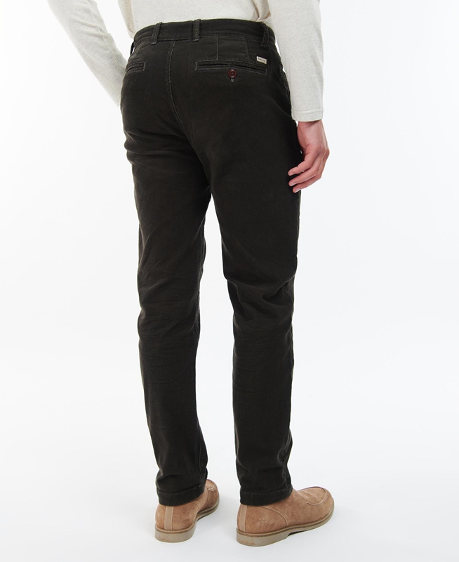 Pantalones Barbour Neuston Stretch-Cord Trousers Hombre Negros | 439205-ENP