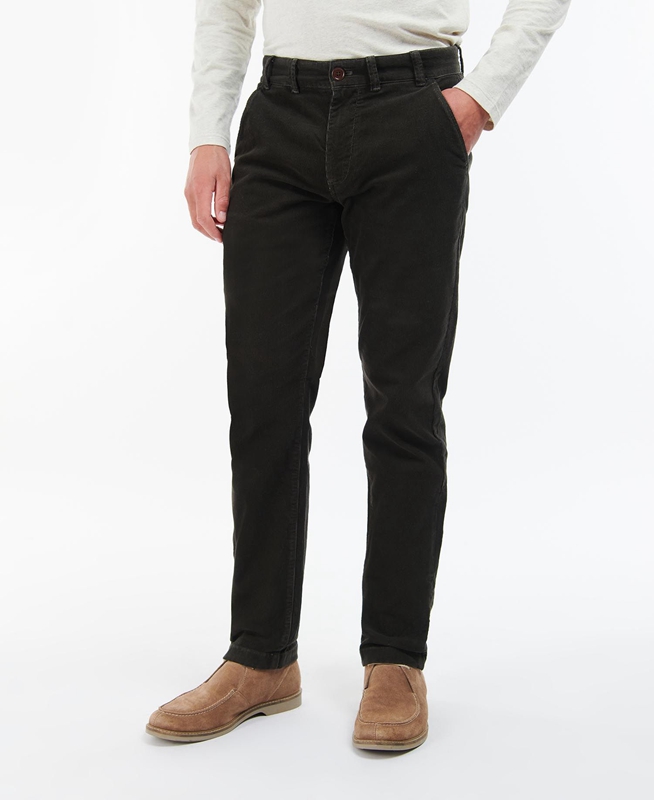 Pantalones Barbour Neuston Stretch-Cord Trousers Hombre Negros | 439205-ENP