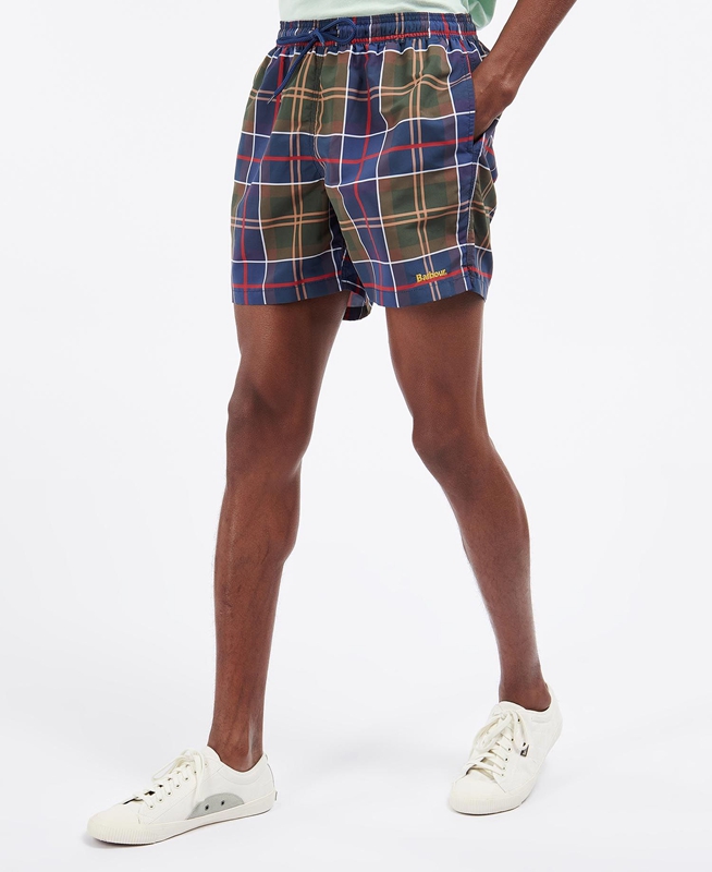 Pantalones Barbour Tartan Swim Hombre Rojos | 807235-BLD