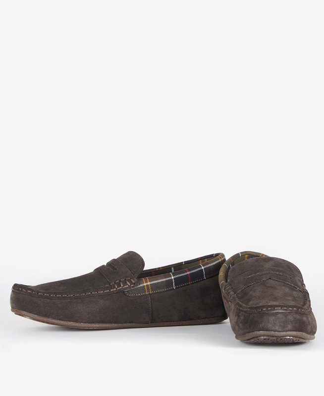 Pantuflas Barbour Porterfield Hombre Marrom | 769453-KUF