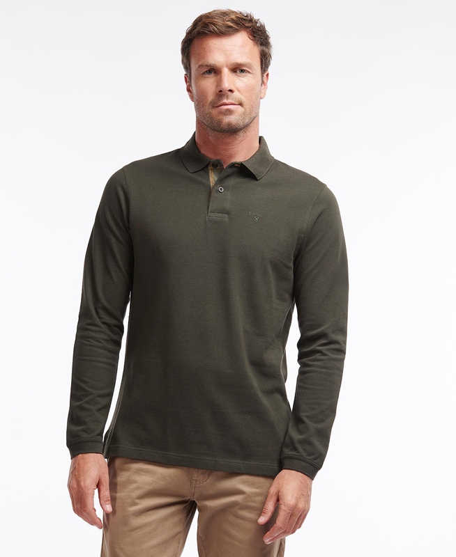 Polo shirts Barbour Essential Langarmshirt Sports Hombre Verdes | 452671-HXZ