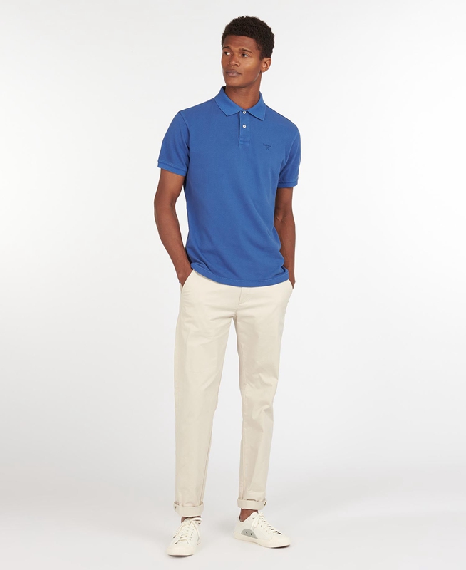 Polo shirts Barbour Washed Sports Hombre Azules | 803127-PYL