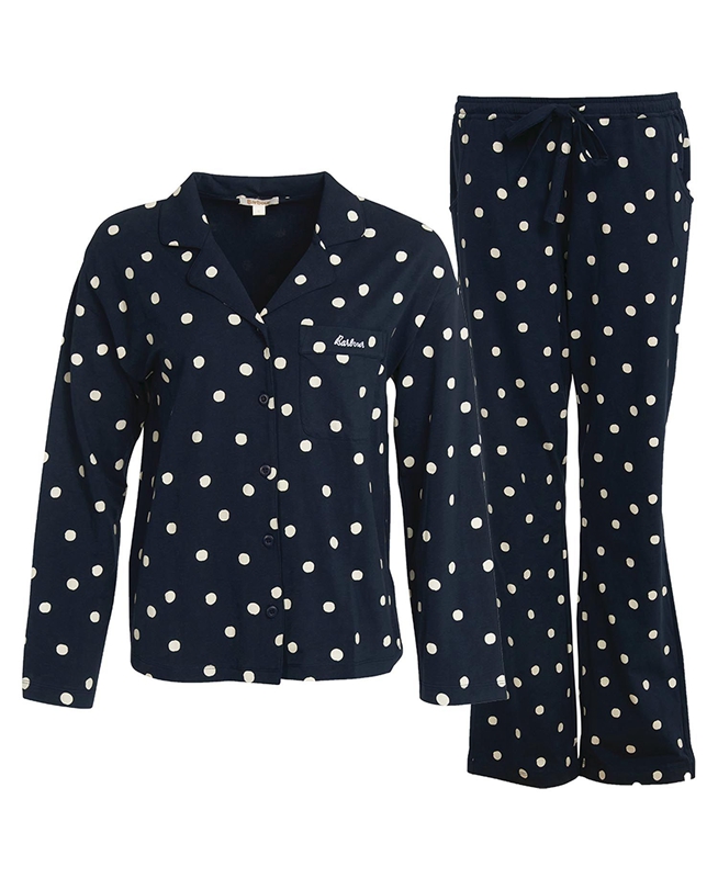 Ropa De Dormir Barbour Dotty PJ Set Mujer Azul Marino | 451392-MZX