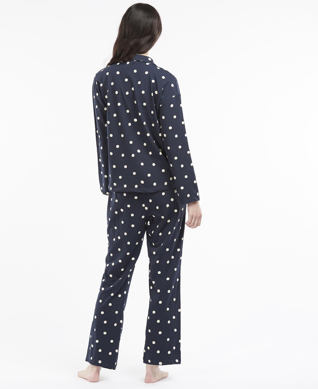 Ropa De Dormir Barbour Dotty PJ Set Mujer Azul Marino | 451392-MZX