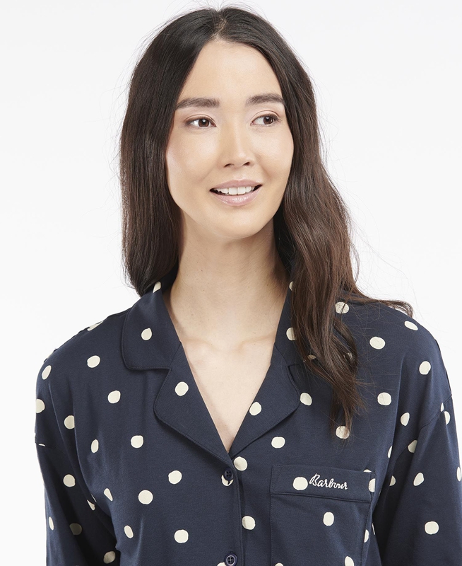 Ropa De Dormir Barbour Dotty PJ Set Mujer Azul Marino | 451392-MZX