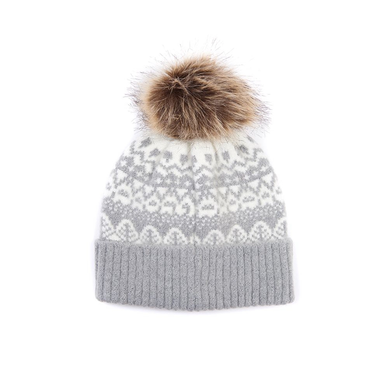 Sombreros Barbour Beanie Alpine Fair Isle Pom Mujer Grises | 041823-BIL