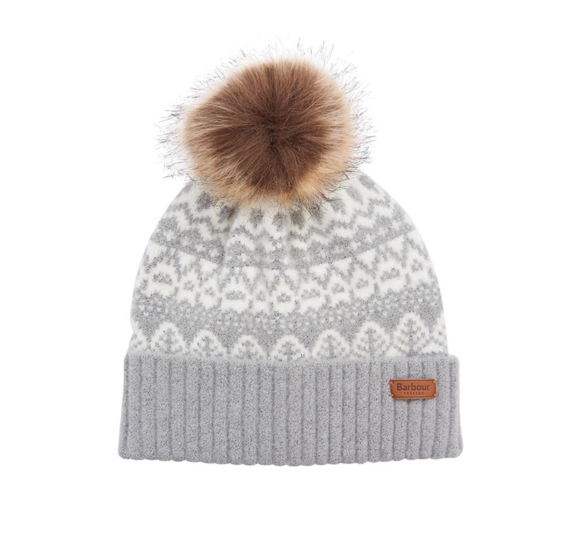 Sombreros Barbour Beanie Alpine Fair Isle Pom Mujer Grises | 041823-BIL