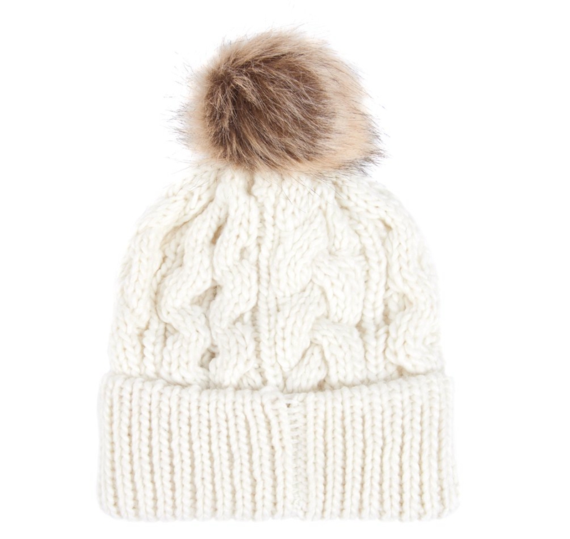 Sombreros Barbour Beanie Penshaw Cable Mujer Blancos | 684539-IPH