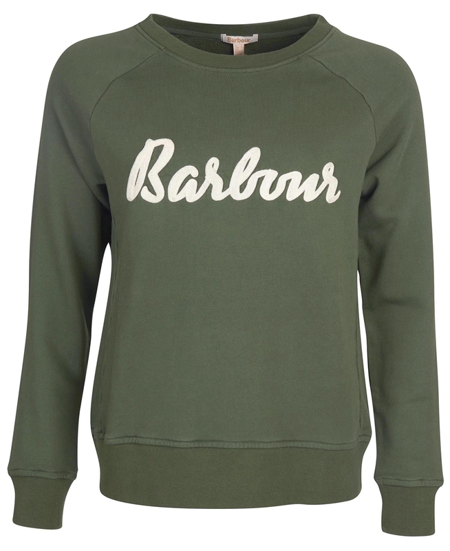 Sudaderas Barbour Sweatshirt Otterburn Mujer Verde Oliva | 693104-CRN