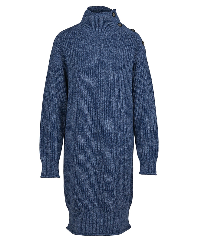 Vestido Barbour Greenwell Knitted Mujer Azules | 098576-LYJ